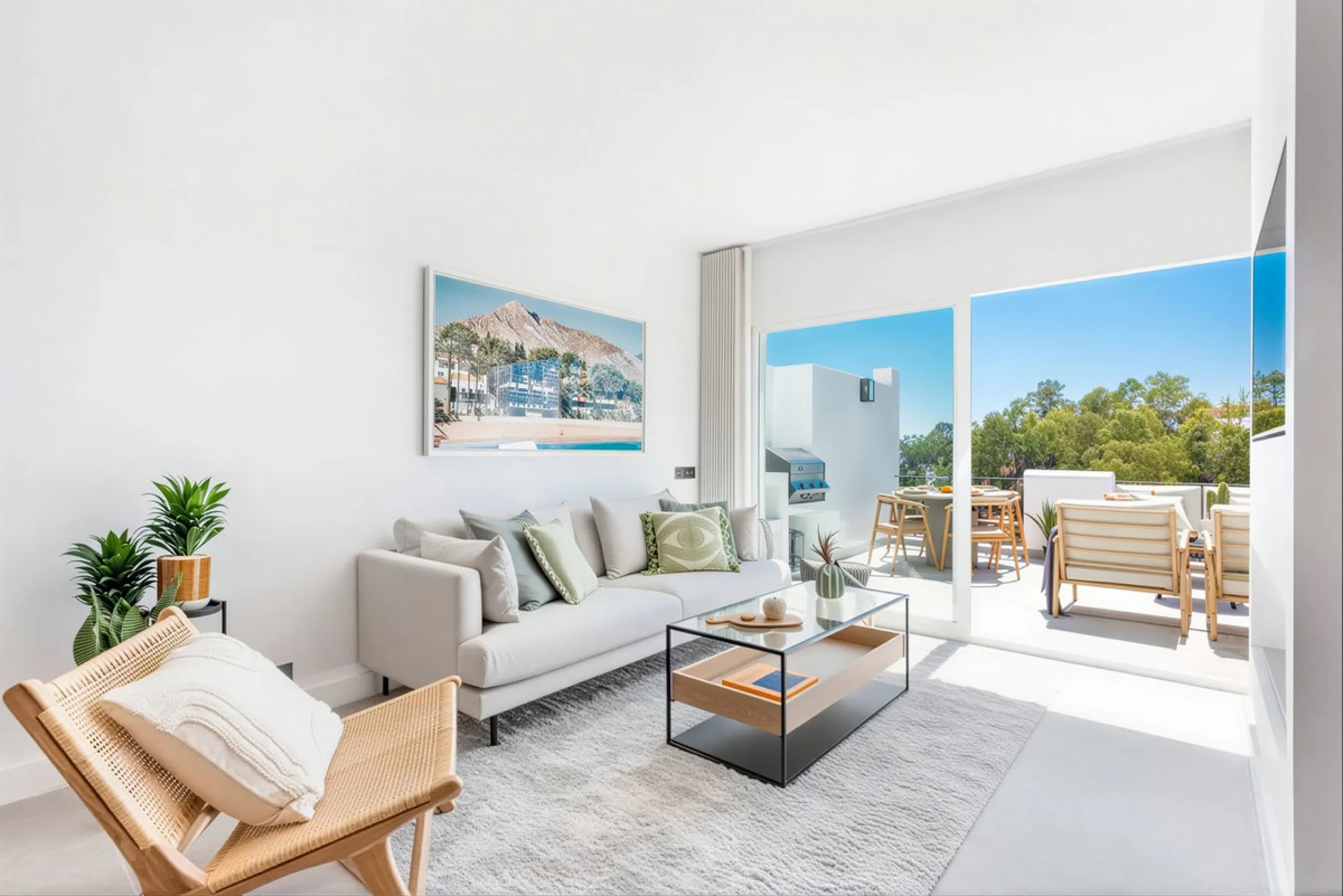South-facing, move-in ready apartment with panoramic sea views.