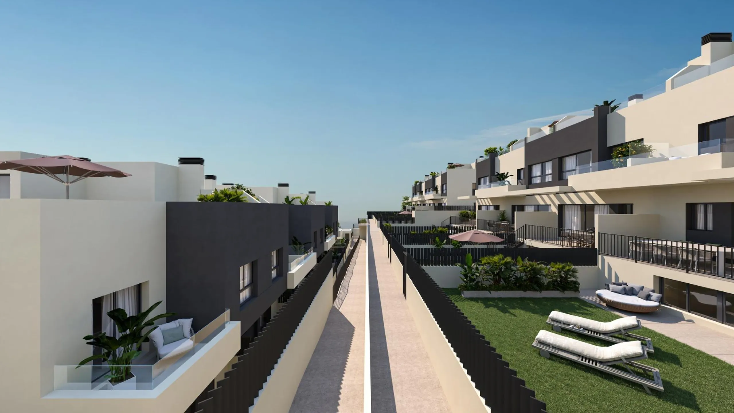 New Build 4 Bedroom Townhouses in Torre del Mar Just 800 m from the Beach& & Modern Family Homes on the Costa del Sol& This exclusive residential development consists of 21 contemporary 4 bedroom townhouses located in Torre del Mar, one of the mo