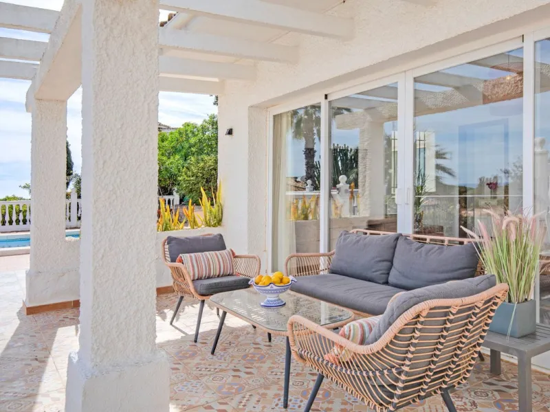 In a well-established and peaceful residential area, this villa enjoys an elevated position that allows for truly stunning open views of the Mediterranean and an uncommon level of privacy.