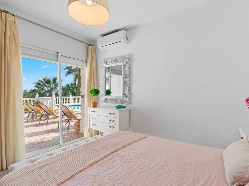In a well-established and peaceful residential area, this villa enjoys an elevated position that allows for truly stunning open views of the Mediterranean and an uncommon level of privacy.