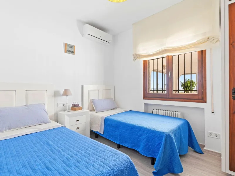 In a well-established and peaceful residential area, this villa enjoys an elevated position that allows for truly stunning open views of the Mediterranean and an uncommon level of privacy.