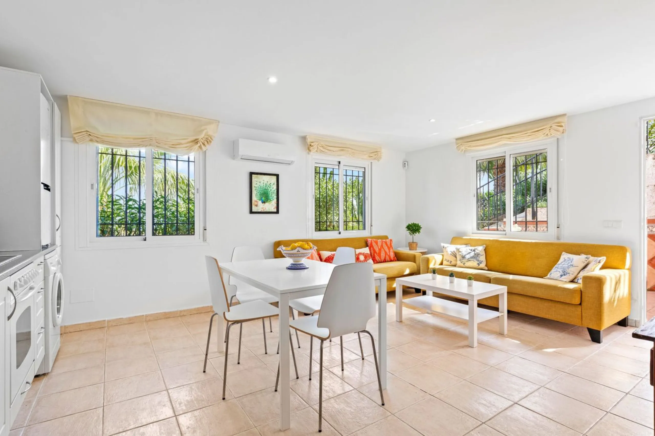 In a well-established and peaceful residential area, this villa enjoys an elevated position that allows for truly stunning open views of the Mediterranean and an uncommon level of privacy.