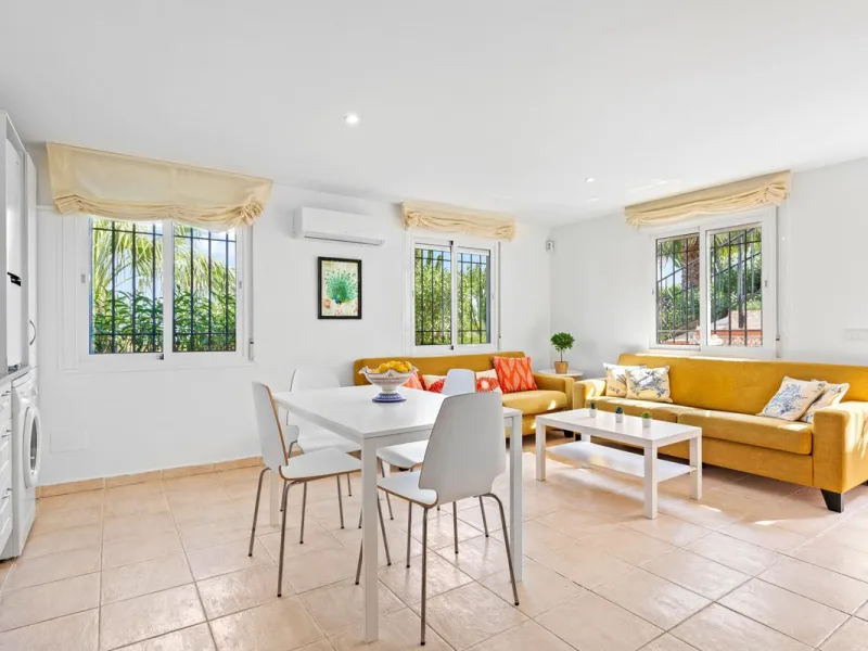 In a well-established and peaceful residential area, this villa enjoys an elevated position that allows for truly stunning open views of the Mediterranean and an uncommon level of privacy.