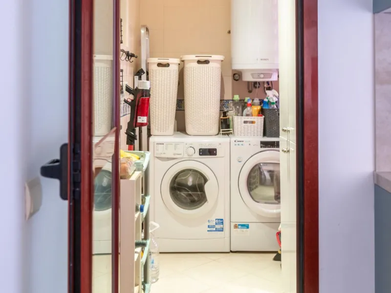 An apartment with 3 bedrooms, 2 bathrooms, a spacious living room, and a new kitchen with a dining area overlooking a beautiful garden with a fountain. The property is located in a unique, lush residential community where the views from the terrace and wi
