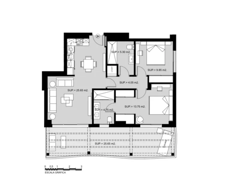 This a brand new property, never been lived in but with the benefit of paying 7 % transfer tax and not 10 % vat.