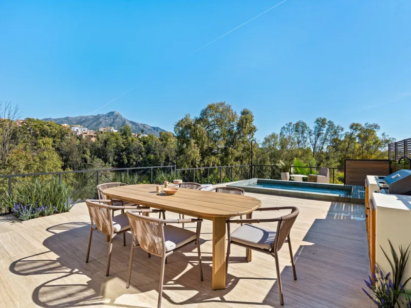 Apartment Vista Lago — Completely renovated luxury 3-bedroom apartment with private pool, BBQ area, and lake & mountain views in Nueva Andalucía