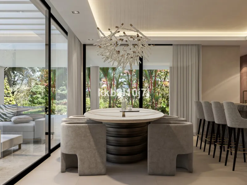 Situated in one of the most desirable residential areas of Nueva Andalucía, this impressive new-build villa currently under construction represents a rare opportunity to acquire a contemporary home with spectacular views of the Mediterranean Sea and the i