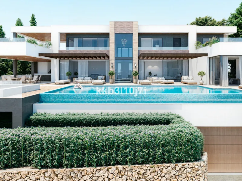 Situated in one of the most desirable residential areas of Nueva Andalucía, this impressive new-build villa currently under construction represents a rare opportunity to acquire a contemporary home with spectacular views of the Mediterranean Sea and the i