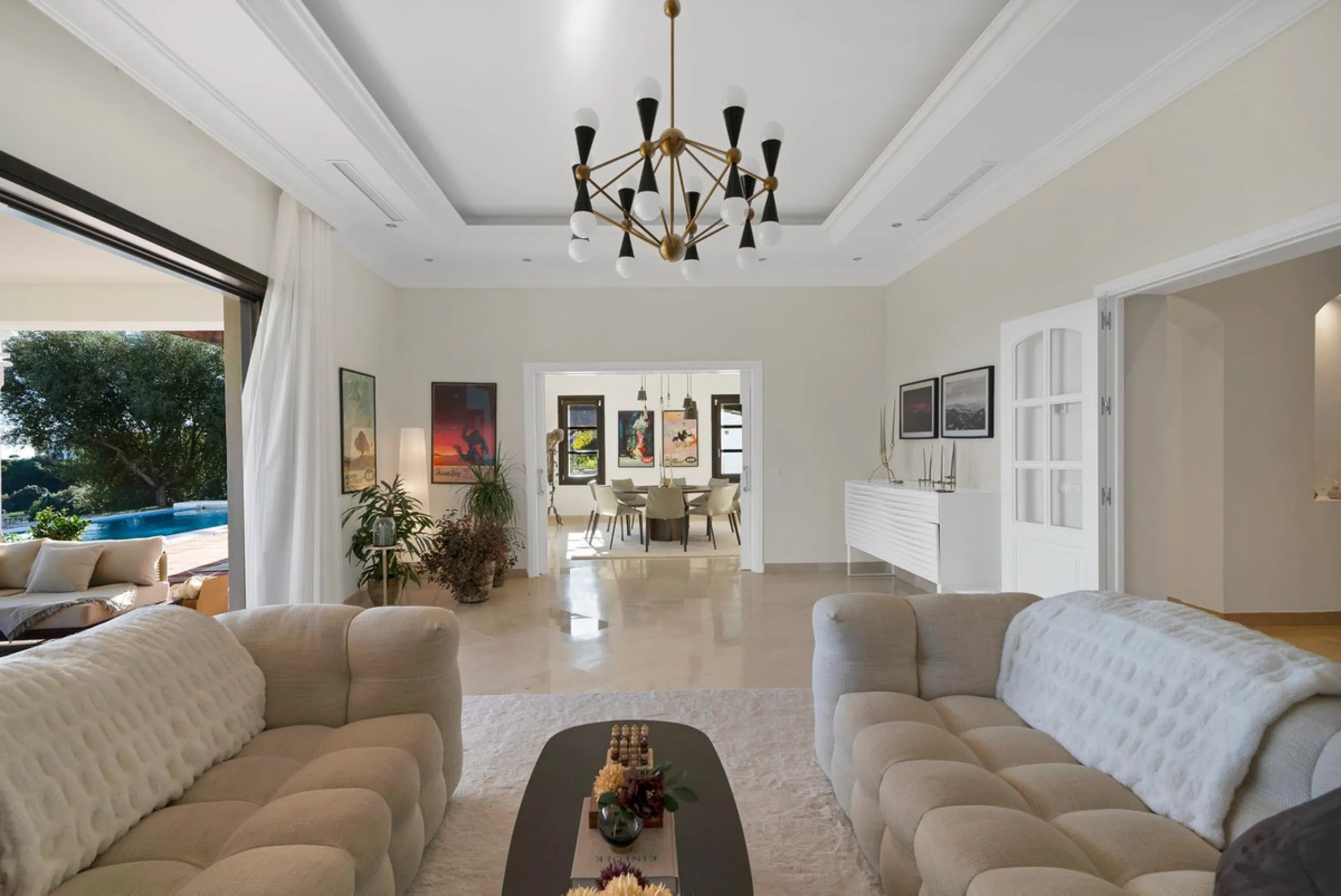 Set within the exclusive gated community of Monte Mayor, this exceptional south-facing detached villa offers breathtaking panoramic sea views from a generous 4,075m² plot. This villa stands out from most due to the elegant combination of Andalucian archit