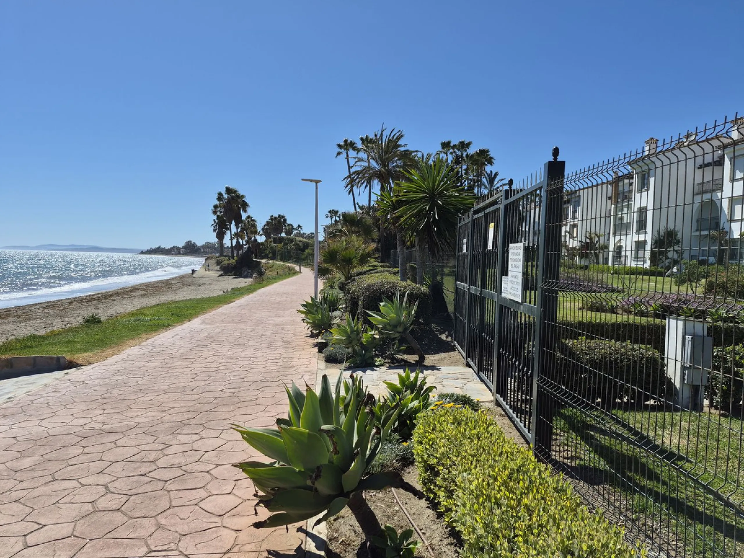 First line beach complex. Direct access to beach promenade, mediteranean sea and beach restaurants.