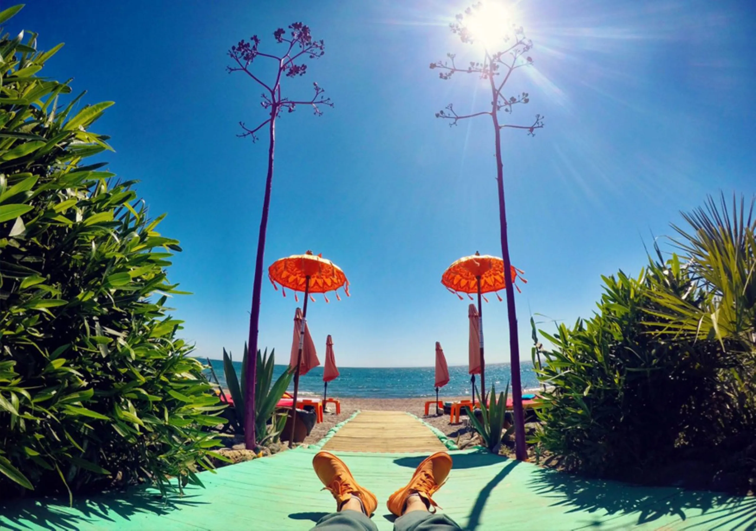 First line beach complex. Direct access to beach promenade, mediteranean sea and beach restaurants.