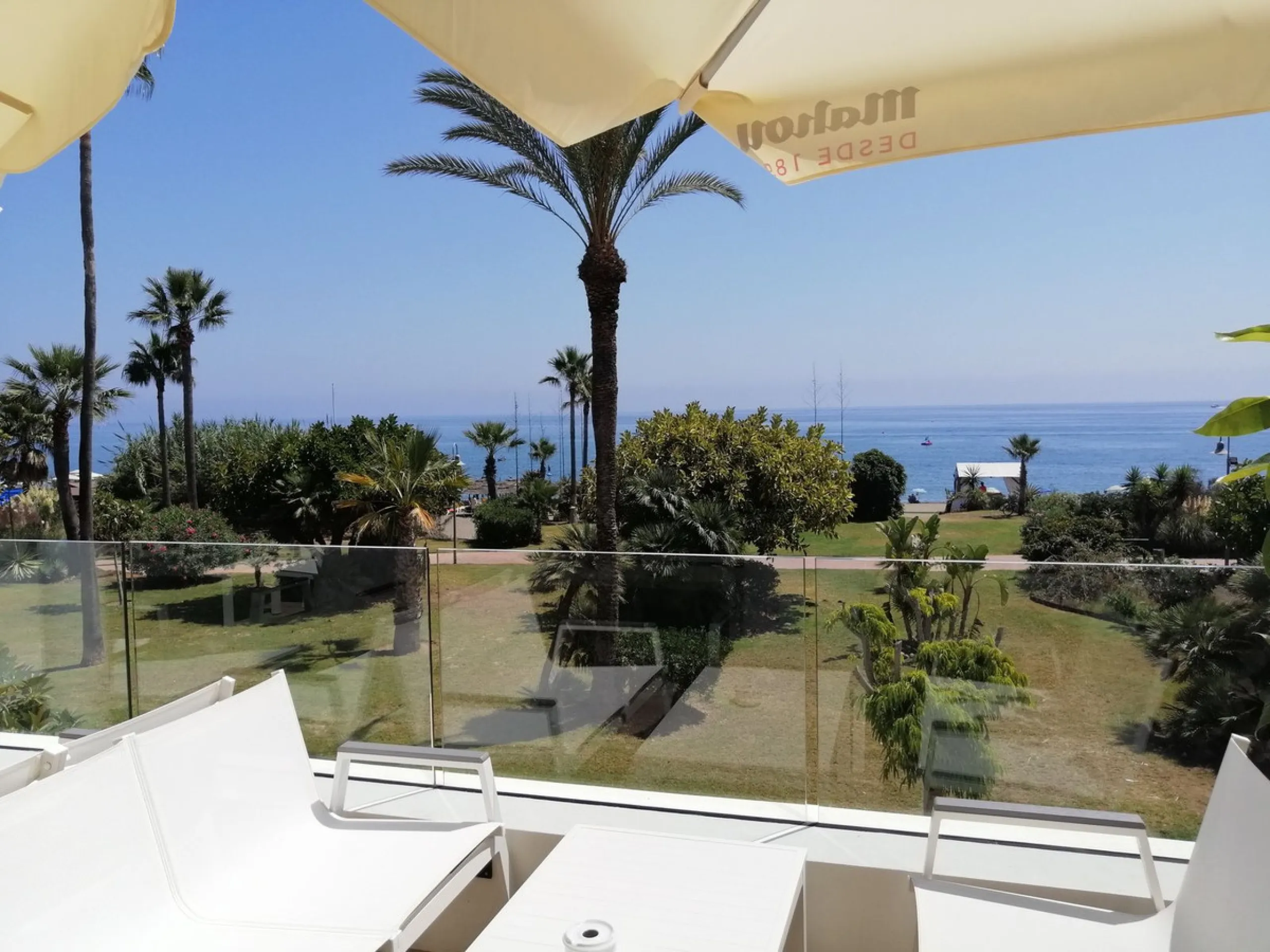 First line beach complex. Direct access to beach promenade, mediteranean sea and beach restaurants.