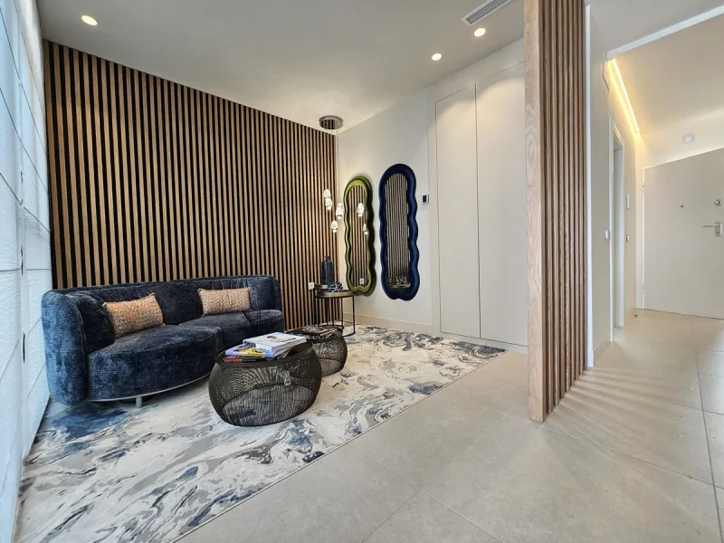 This beautiful house is located in an enviable beachfront position within the prestigious Velaya development on the New Golden Mile, offering breathtaking sea views and direct access to the beach.