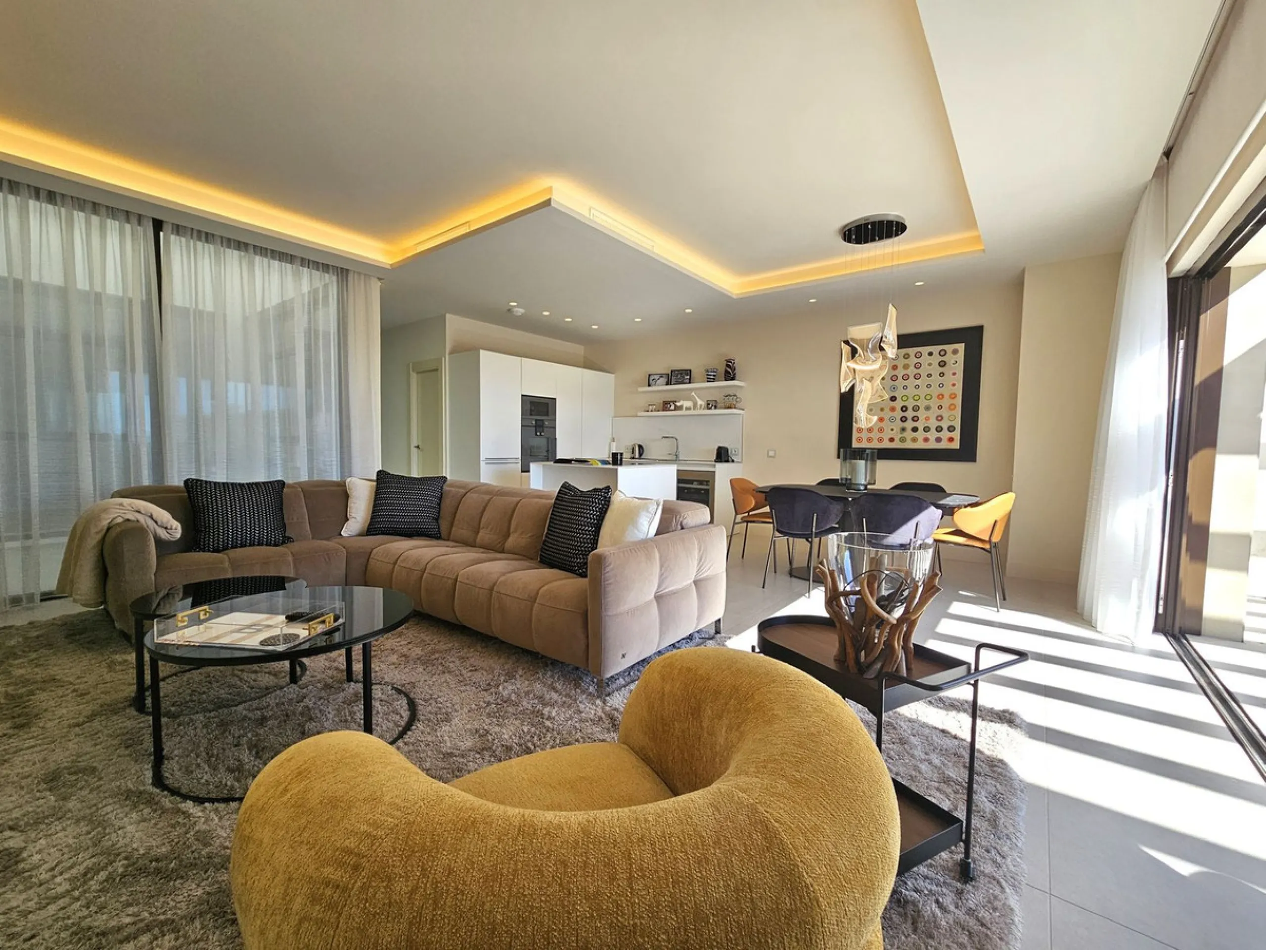 This beautiful house is located in an enviable beachfront position within the prestigious Velaya development on the New Golden Mile, offering breathtaking sea views and direct access to the beach.
