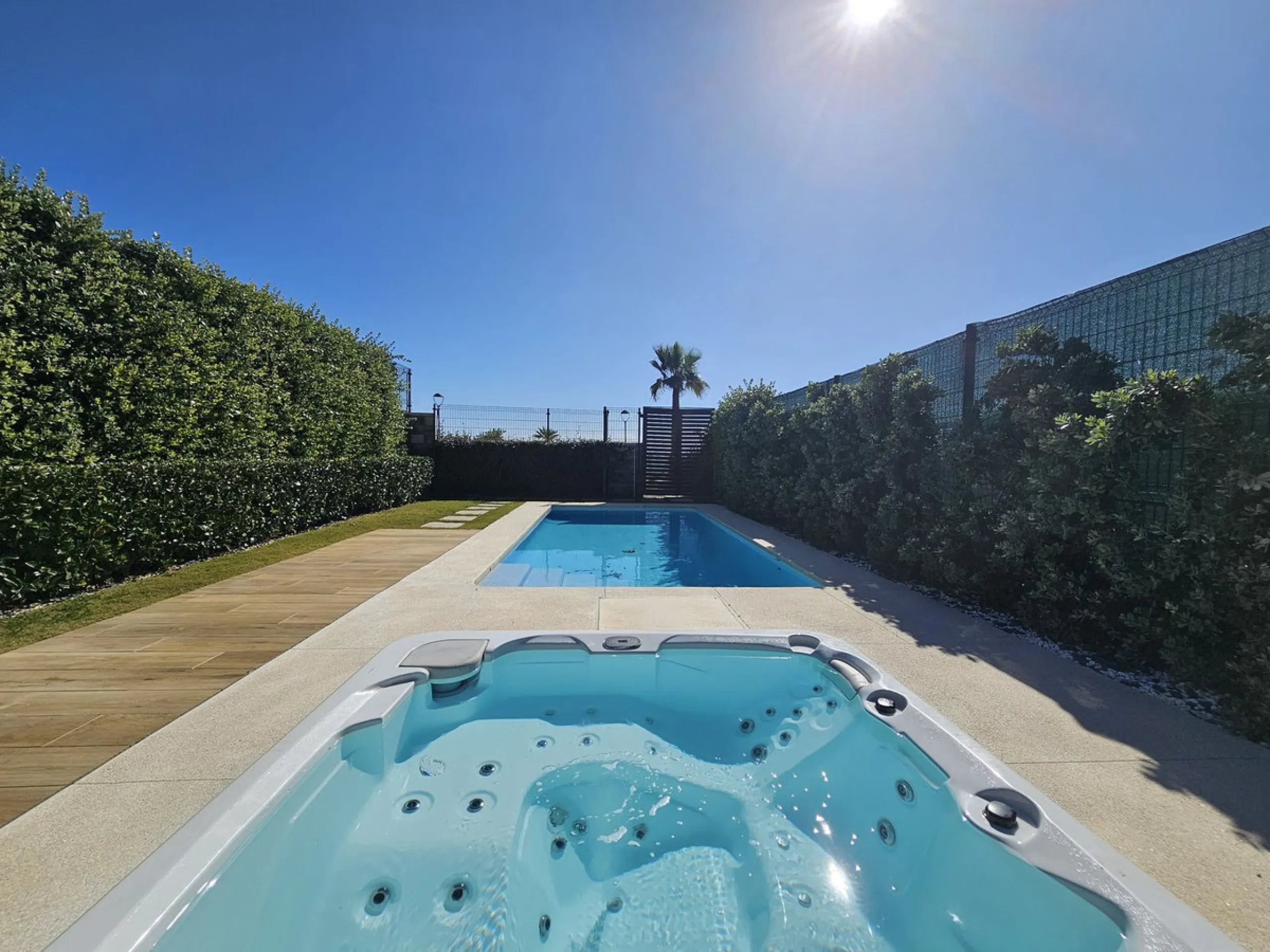 This beautiful house is located in an enviable beachfront position within the prestigious Velaya development on the New Golden Mile, offering breathtaking sea views and direct access to the beach.