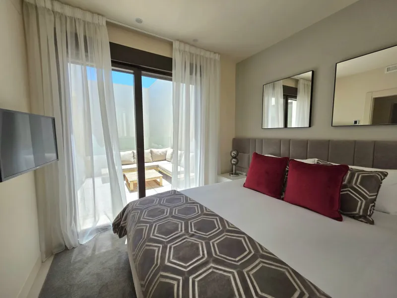 This beautiful house is located in an enviable beachfront position within the prestigious Velaya development on the New Golden Mile, offering breathtaking sea views and direct access to the beach.