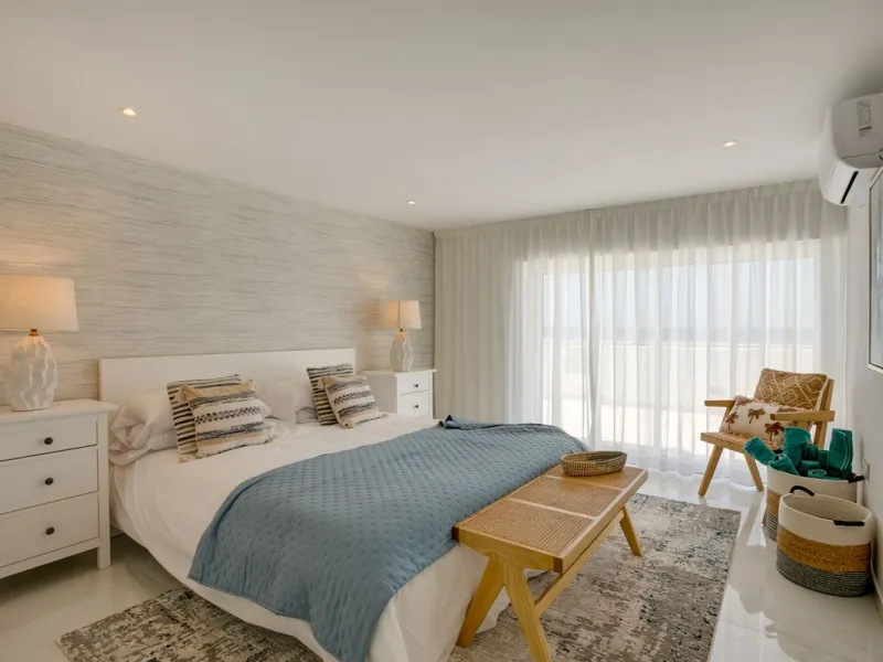 A beautifully renovated beachfront villa with perfect sea views. The house has been tastefully modernised to offer a large open plan living room with fully fitted modern kitchen, on the lower level is also one of the 3 bedrooms with bathroom.