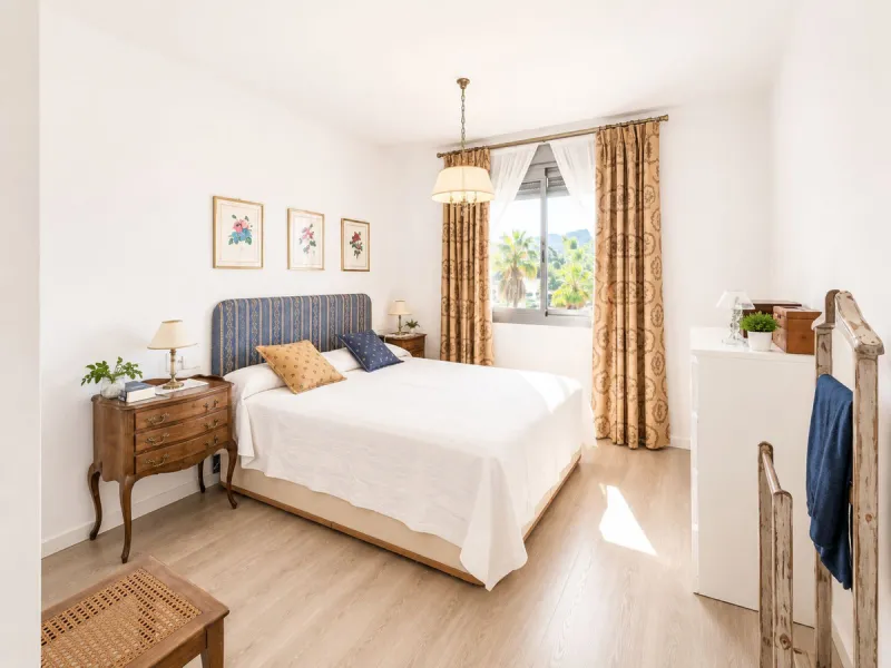 Fantastic ground-floor apartment with a spacious private garden and open views of the sea and the mountains, located in Estepona, within a contemporary residential complex completed in 2021. The property is just a five-minute drive from the town center an