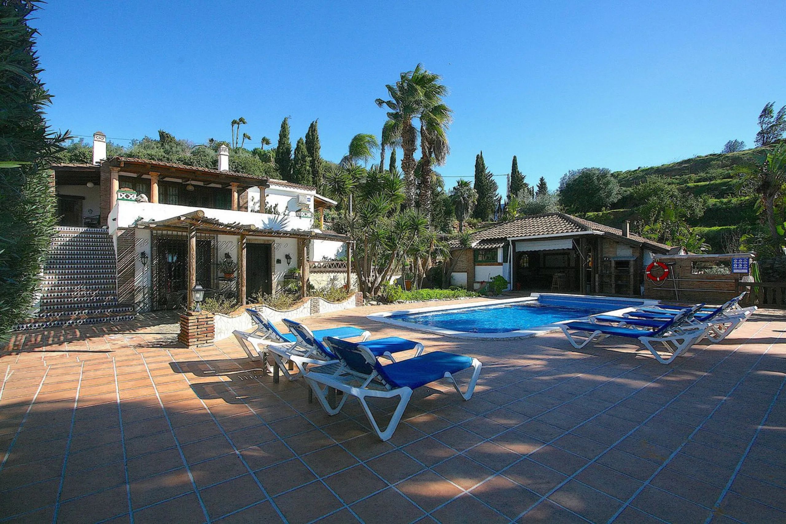 A rare opportunity to own a truly enchanting estate near the picturesque Mijas Pueblo. Set on an expansive 16,000 m² plot, this gated property offers breathtaking panoramic views surrounded by fruit trees, almond trees, and olive groves, creating a peacef