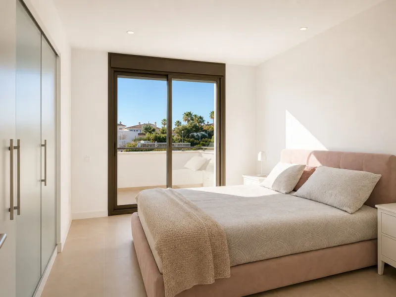 This ready to move in duplex penthouse, set within a modern community in Las Mesas of Estepona Port area, stands out for its impressive solarium with panoramic sea views. Built in 2025, the property offers a contemporary lifestyle in a sought-after locati