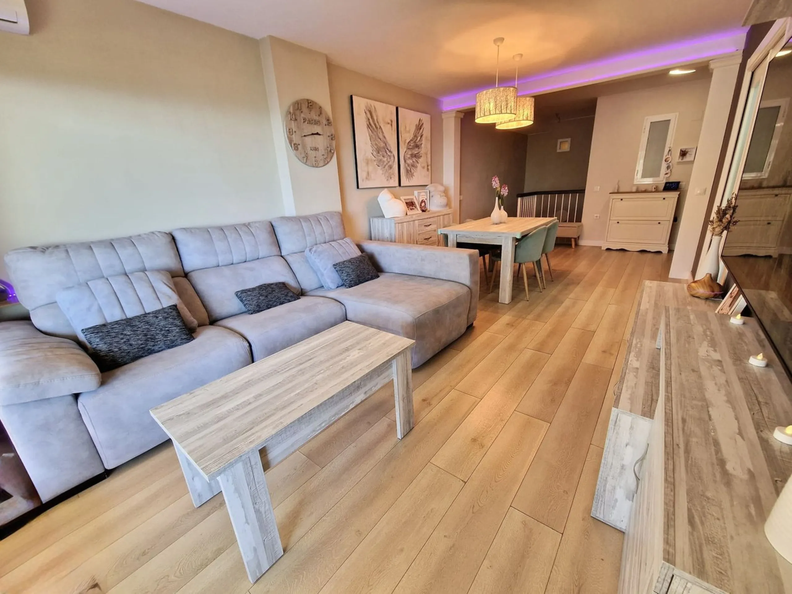 Price reduction !! Immaculate, beautifully reformed, spacious ground floor duplex apartment with 2 terraces, private garden AND sea and pool views!!  Located in a quiet corner of this fabulous community, the apartment, at entry level, consists of hallway,