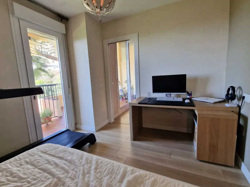 Price reduction !! Immaculate, beautifully reformed, spacious ground floor duplex apartment with 2 terraces, private garden AND sea and pool views!!  Located in a quiet corner of this fabulous community, the apartment, at entry level, consists of hallway,