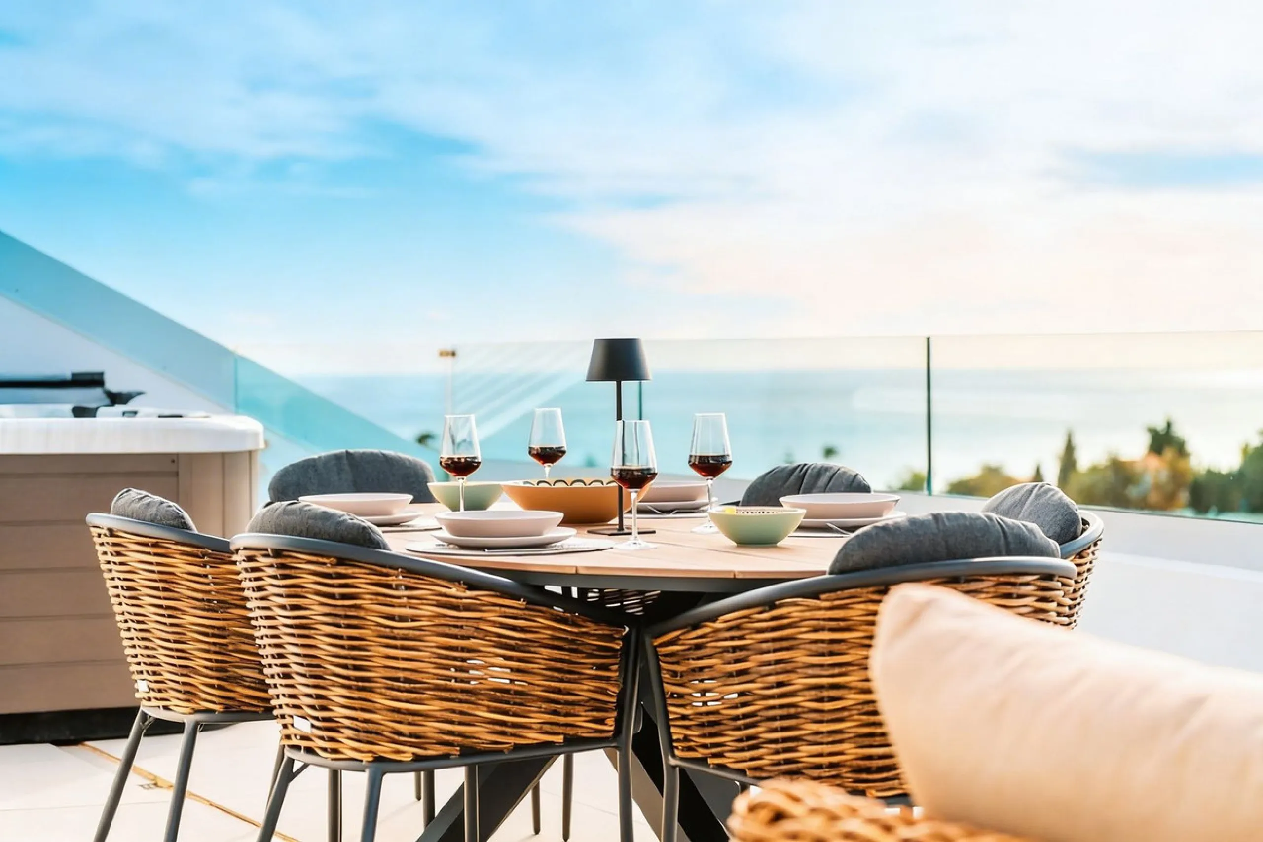 Discover this stunning brand-new complete modern furnished Top floor apartment in Las Lomas 5, one of the most exclusive communities within the prestigious Higuerón Resort.