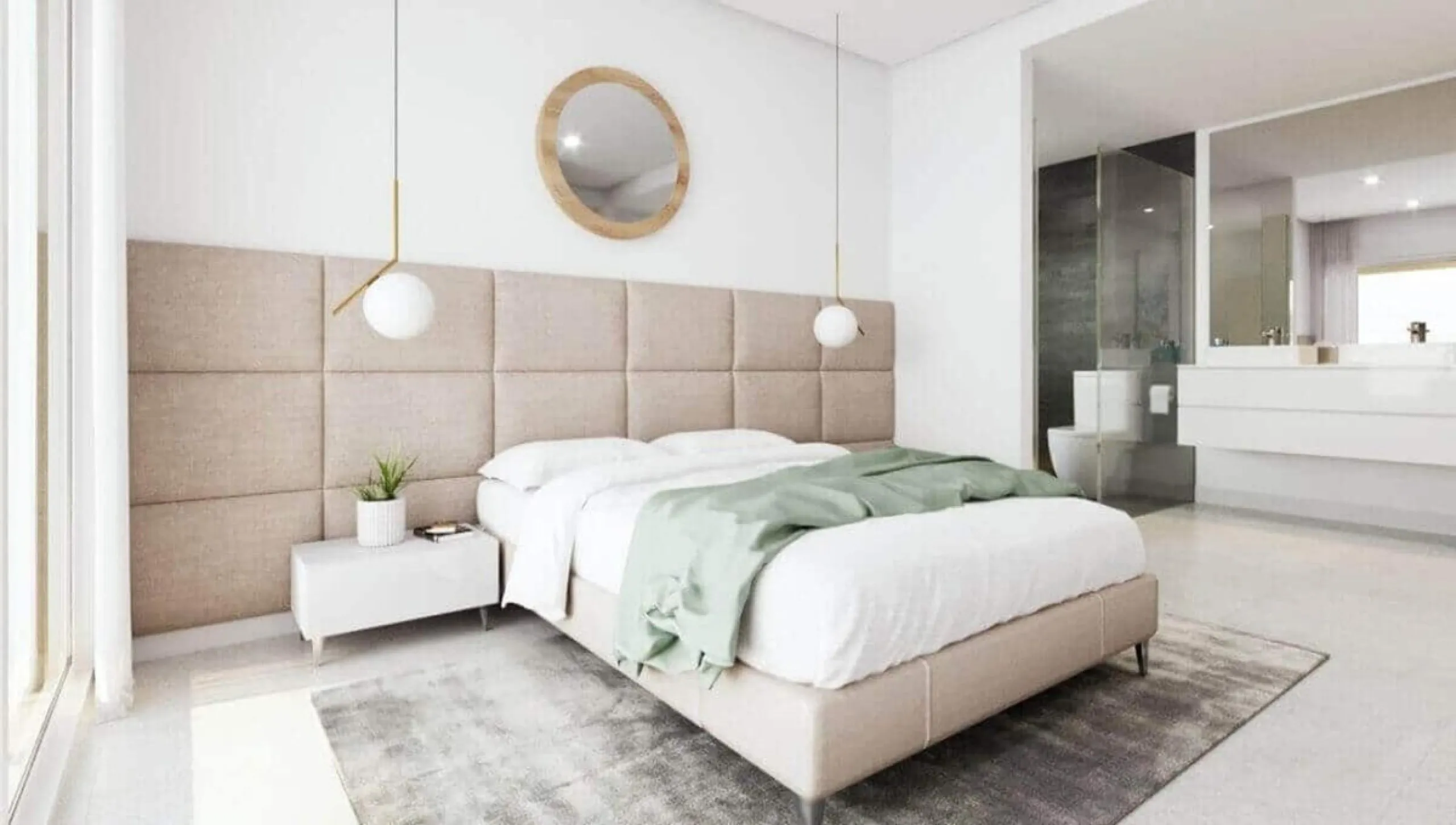 Modern three-bedroom apartment with exceptional terrace, gym, and pool area.