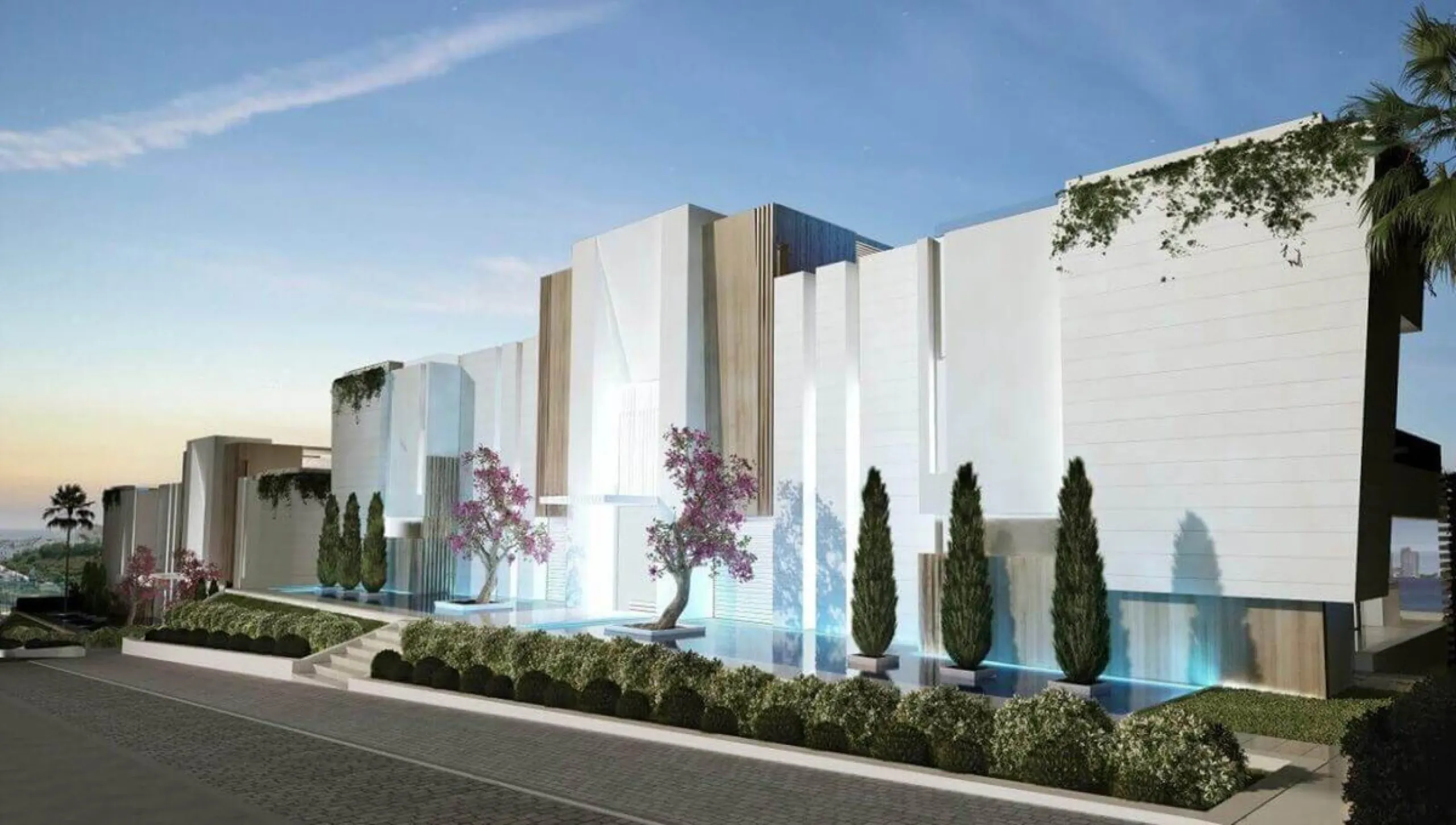 Modern three-bedroom apartment with exceptional terrace, gym, and pool area.