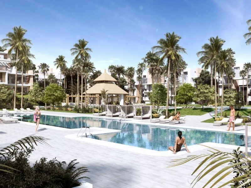NEW BUILD RESIDENTIAL COMPLEX IN ESTEPONA& & New Build Luxury residential complex in Estepona.& & Residential complex consist of 140 exclusive bungalow apartments with 2 - 3 bedrooms and penthouses with 3 - 4 bedrooms set in a tropical, gated 
