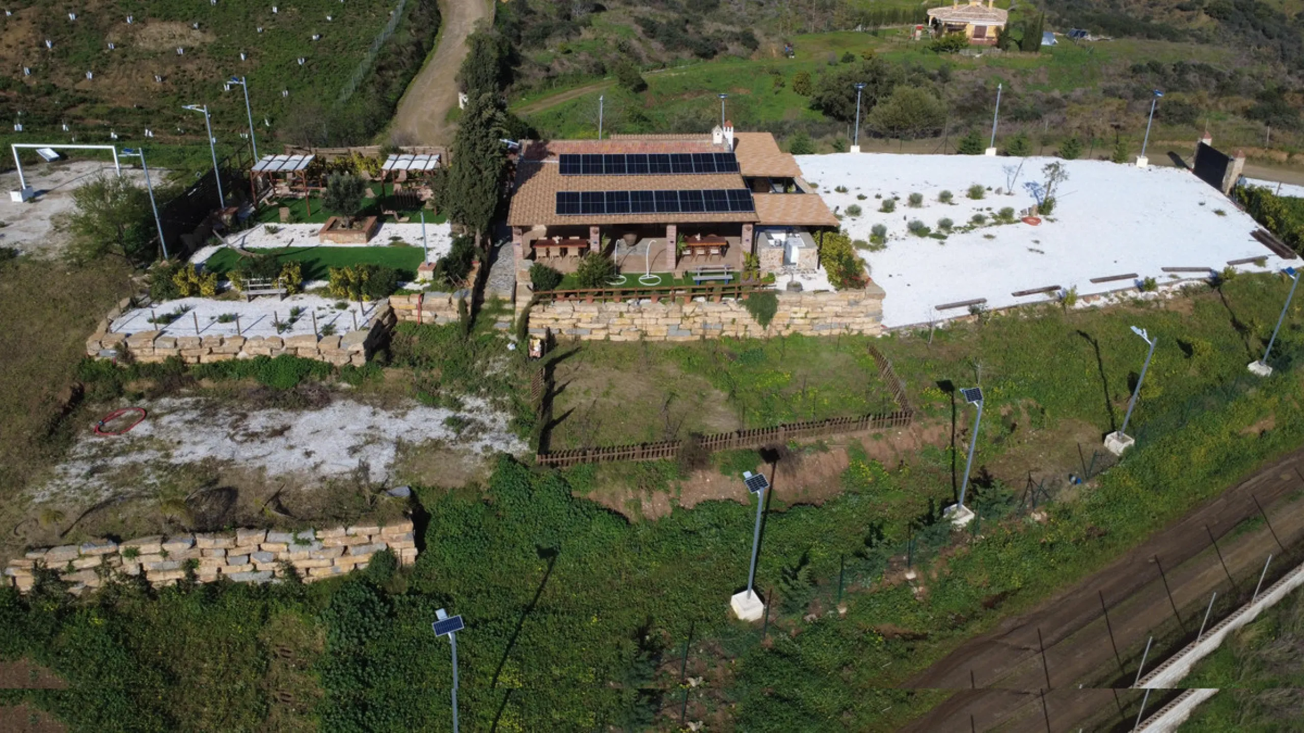 Country Estate in Mijas Costa: 14,000 m2 with newly planted olive trees, Sustainable Housing and Great Potential for Events