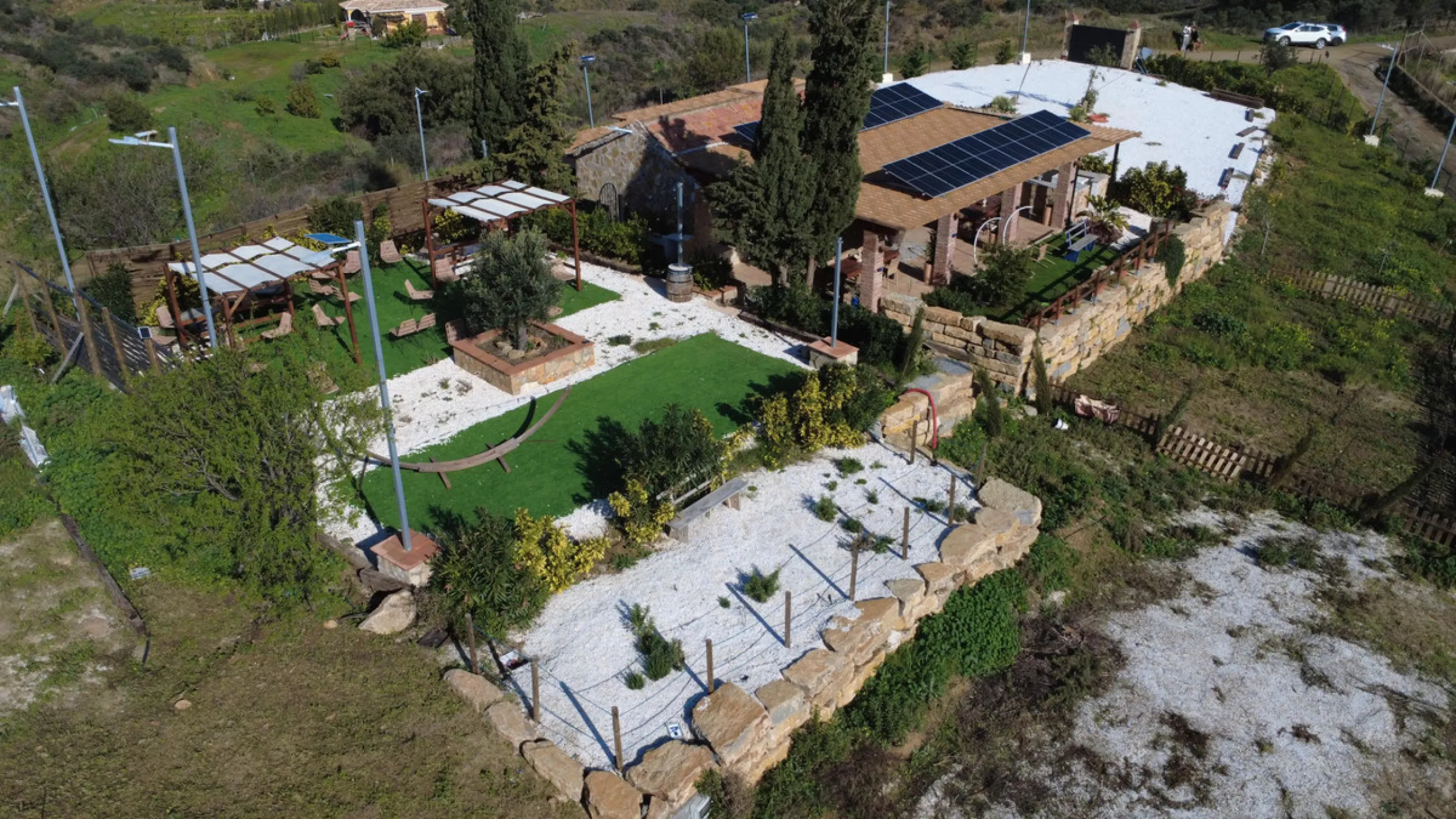 Country Estate in Mijas Costa: 14,000 m2 with newly planted olive trees, Sustainable Housing and Great Potential for Events
