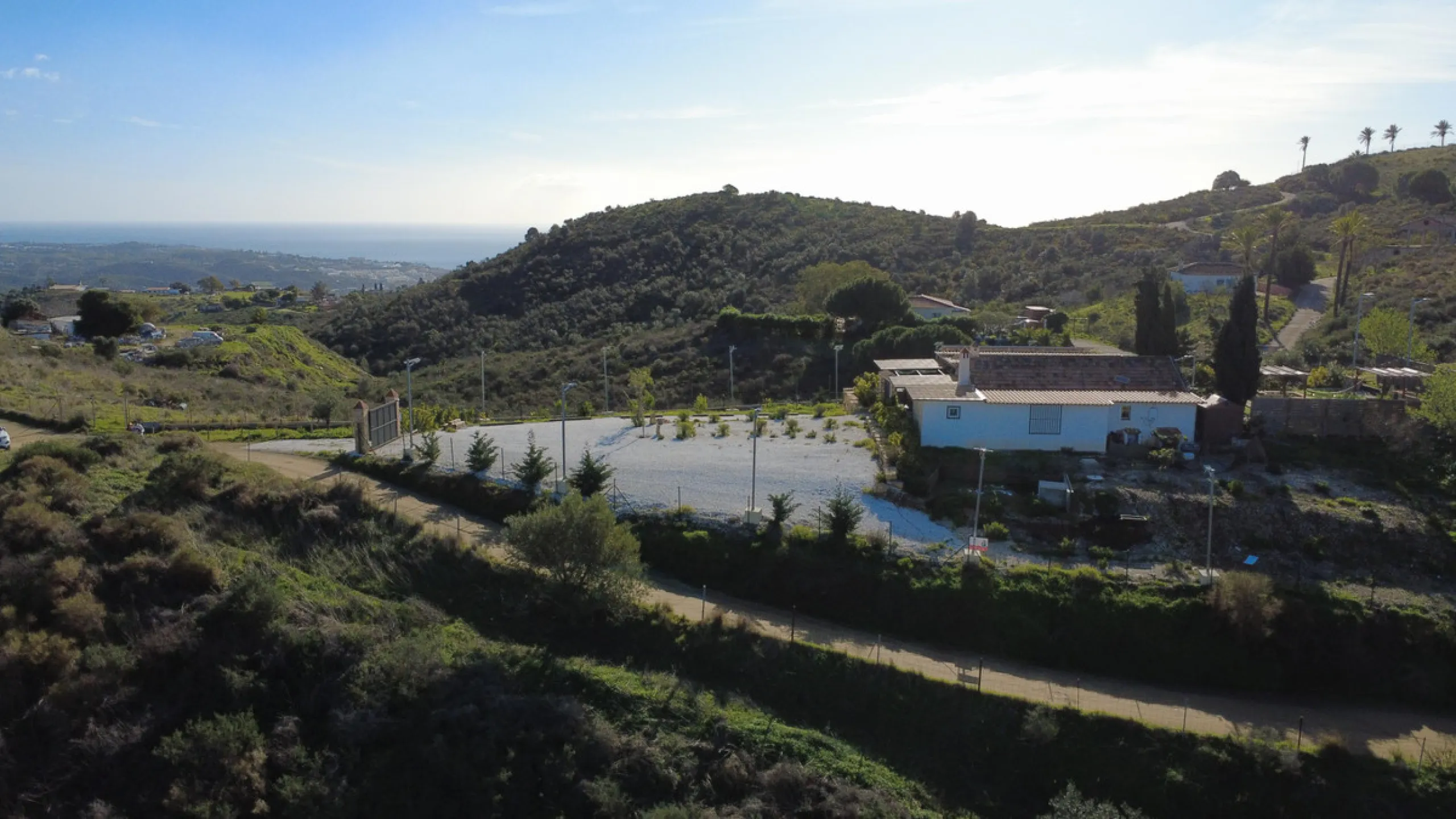 Country Estate in Mijas Costa: 14,000 m2 with newly planted olive trees, Sustainable Housing and Great Potential for Events