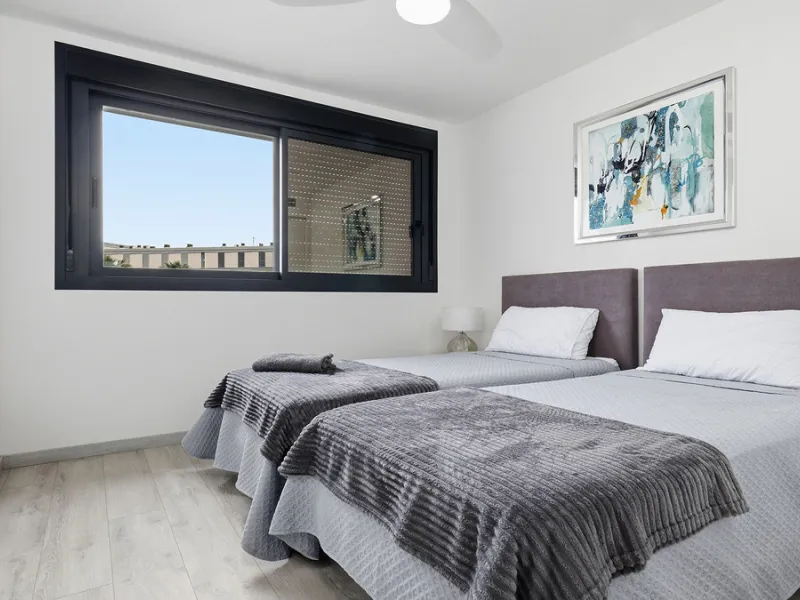 This stylish three bedroom townhouse is set within the popular Golden View I development, an elevated residential community known for its open sea views that stretch all the way to Gibraltar and the coast of Morocco. Thanks to its southwest facing orienta