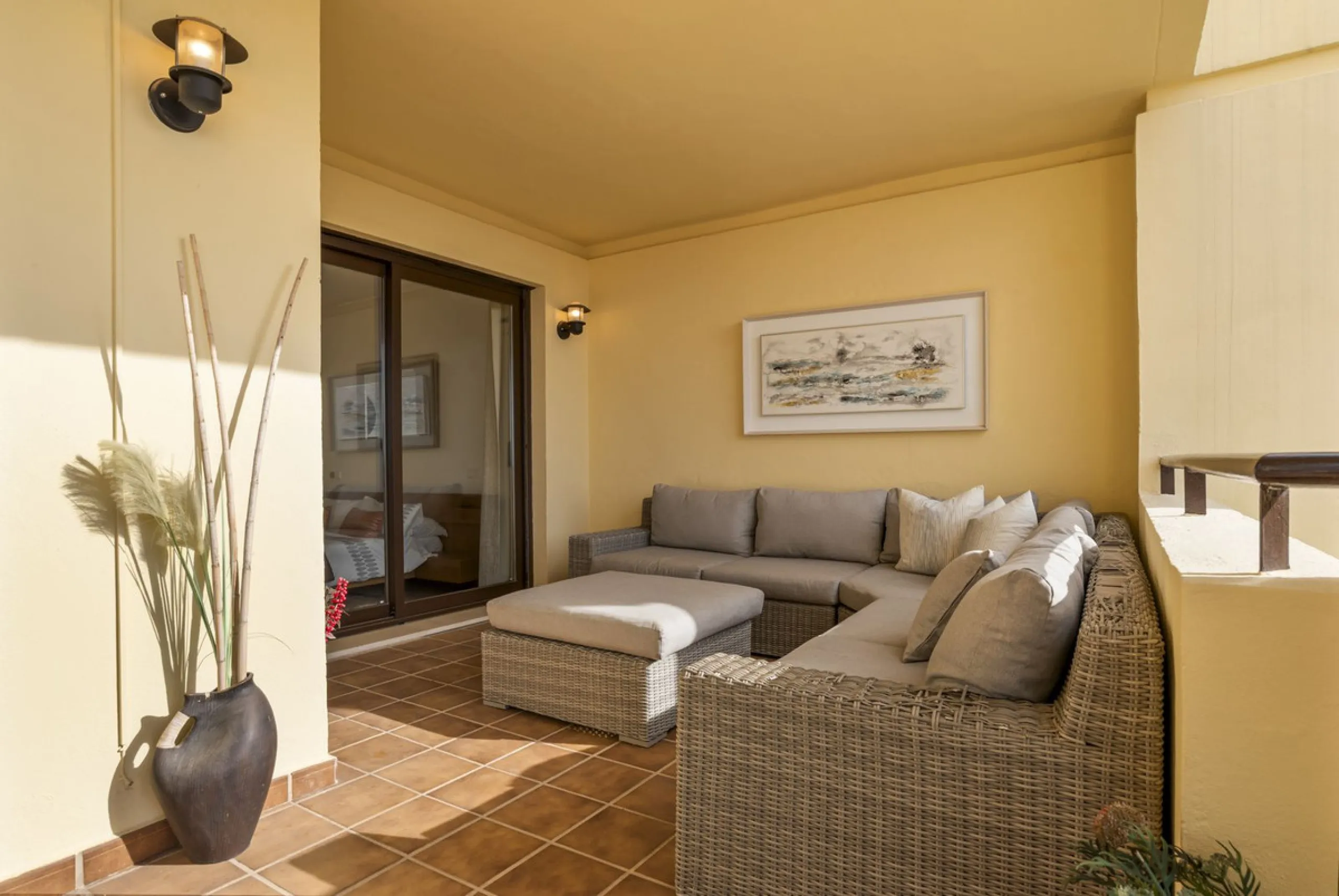 Discover this bright and elegant two bedroom first floor apartment located within the sought after Los Pinos in Los Arqueros Golf and Country Club. Set in a peaceful and secure environment, the property enjoys an elevated position with beautiful open view