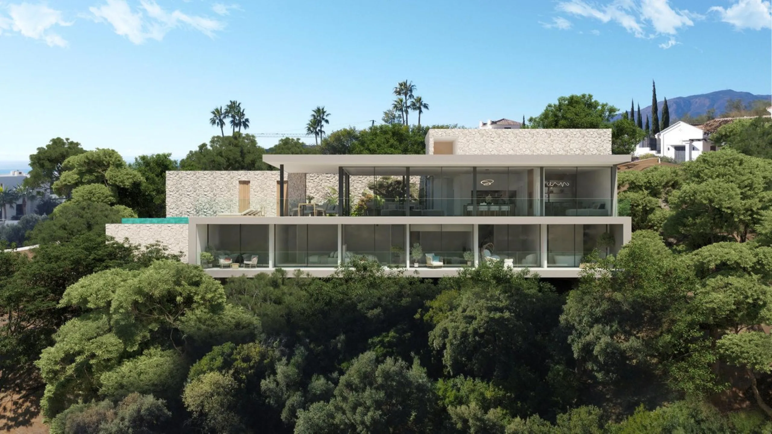 Horizon 1 is the first of a truly remarkable collection of contemporary villas from renowned Belgian architect, Gie Wollaert, already responsible for the design of some of the finest properties on the Costa del Sol. This ´hanging house´ will be built into