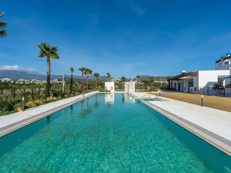 Exclusive ground floor apartment with private garden located in a modern resort-style residential complex in Cancelada, on the prestigious New  Milla de Oro (**Estepona**).