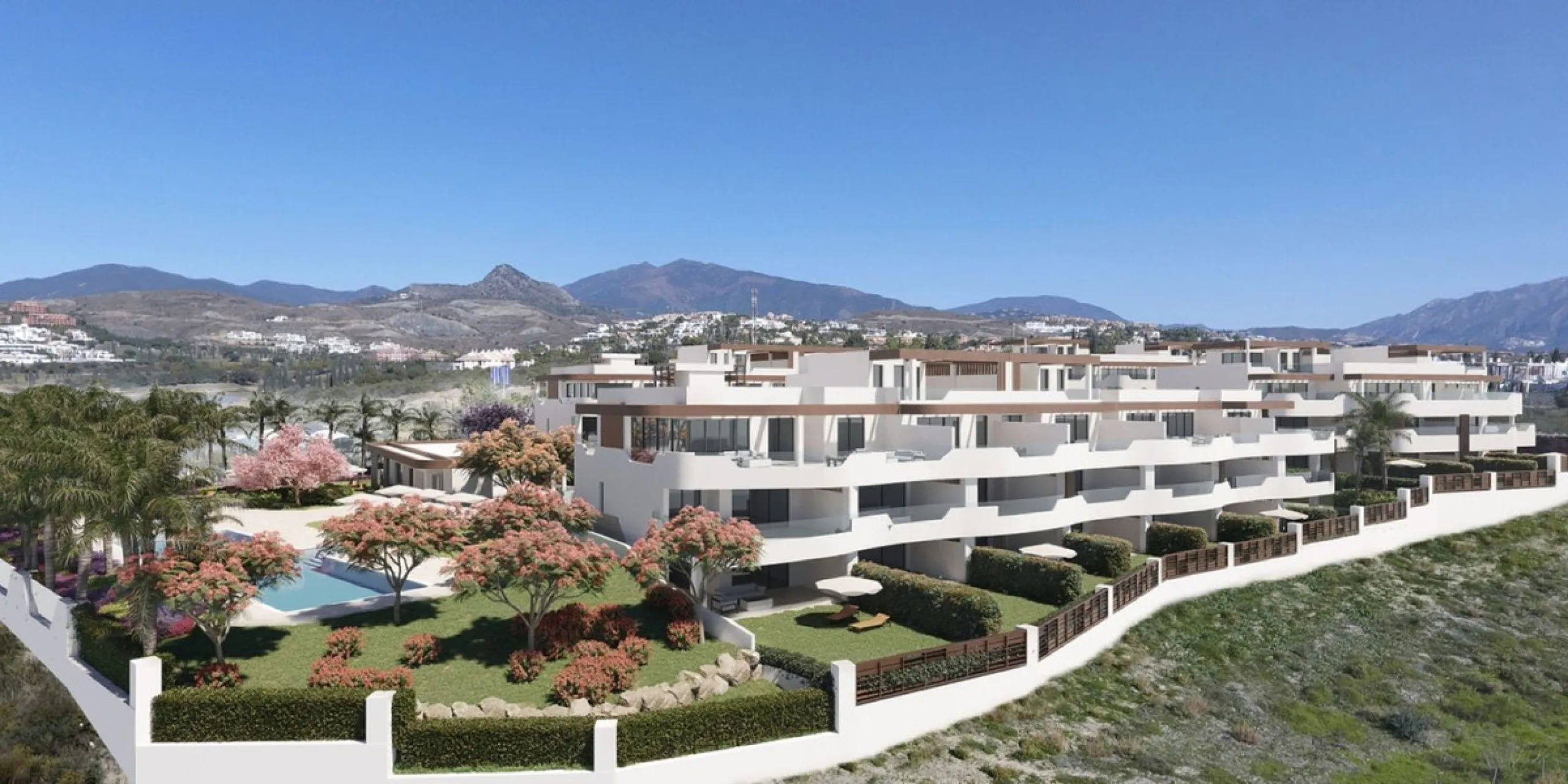 Exclusive ground floor apartment with private garden located in a modern resort-style residential complex in Cancelada, on the prestigious New  Milla de Oro (**Estepona**).