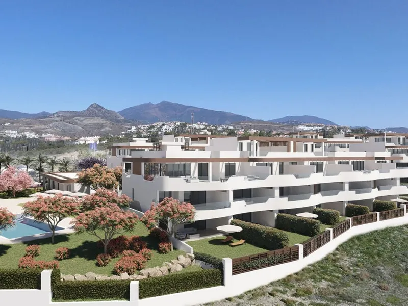 Exclusive ground floor apartment with private garden located in a modern resort-style residential complex in Cancelada, on the prestigious New  Milla de Oro (**Estepona**).