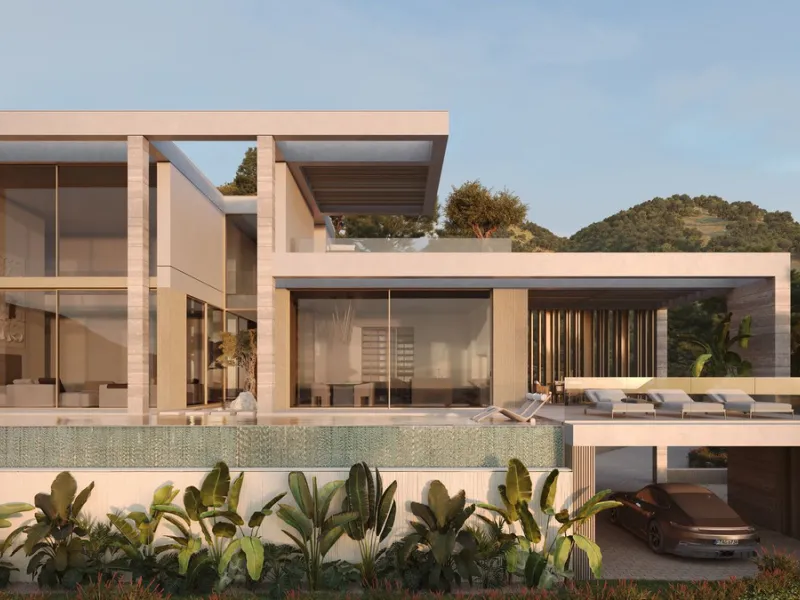 Set within the exclusive gated community of Montemayor, this unfurnished contemporary villa is offered for sale off-plan and currently under construction, with completion scheduled for September 2026. Designed to combine modern architecture with its natur