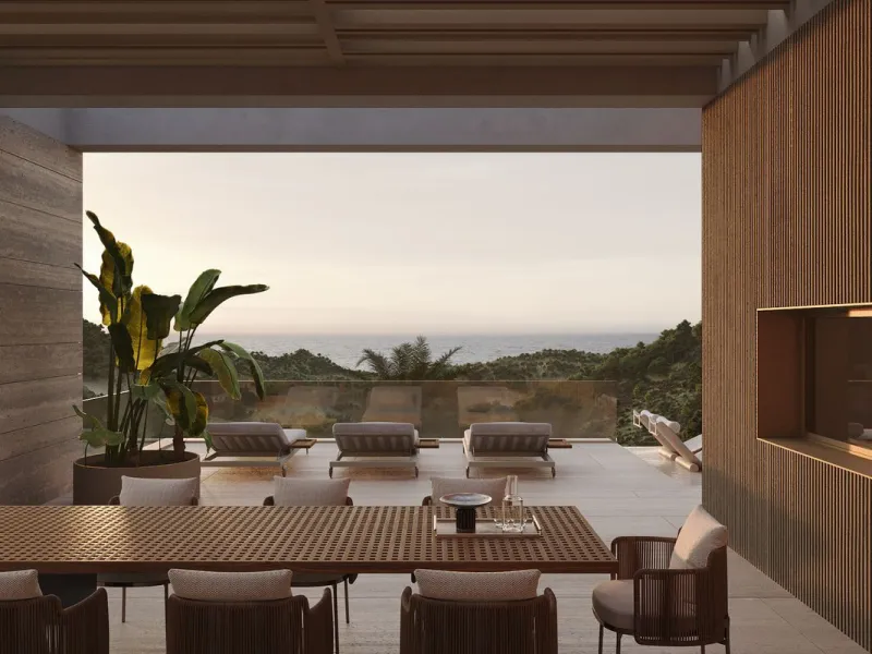 Set within the exclusive gated community of Montemayor, this unfurnished contemporary villa is offered for sale off-plan and currently under construction, with completion scheduled for September 2026. Designed to combine modern architecture with its natur