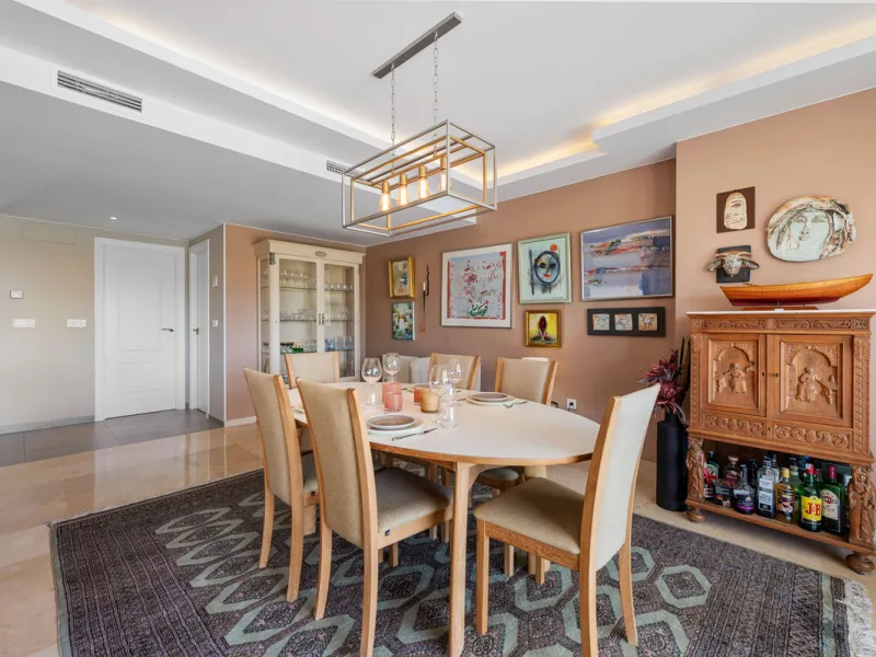 This truly special home combines space, light and tranquility in one of Guadalmina's most sought-after settings. Located on the first floor yet elevated above the golf course, the apartment enjoys the feel of a third floor or penthouse, with uninterrupted