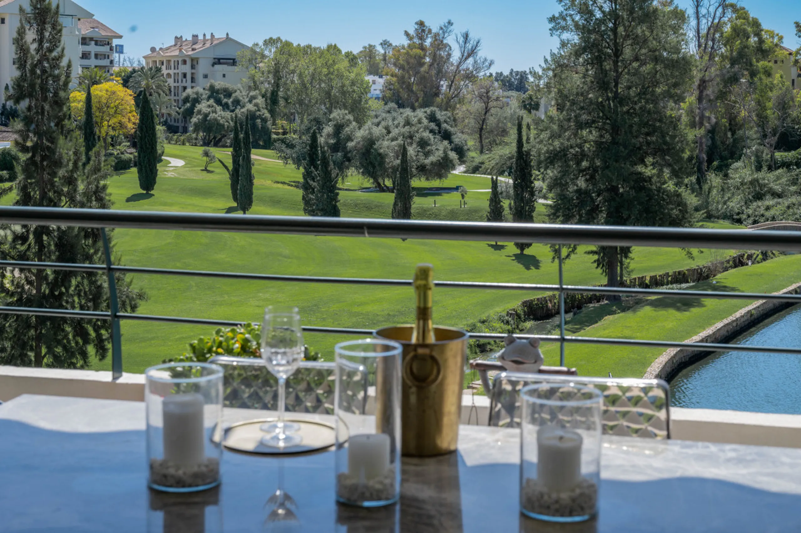 This truly special home combines space, light and tranquility in one of Guadalmina's most sought-after settings. Located on the first floor yet elevated above the golf course, the apartment enjoys the feel of a third floor or penthouse, with uninterrupted