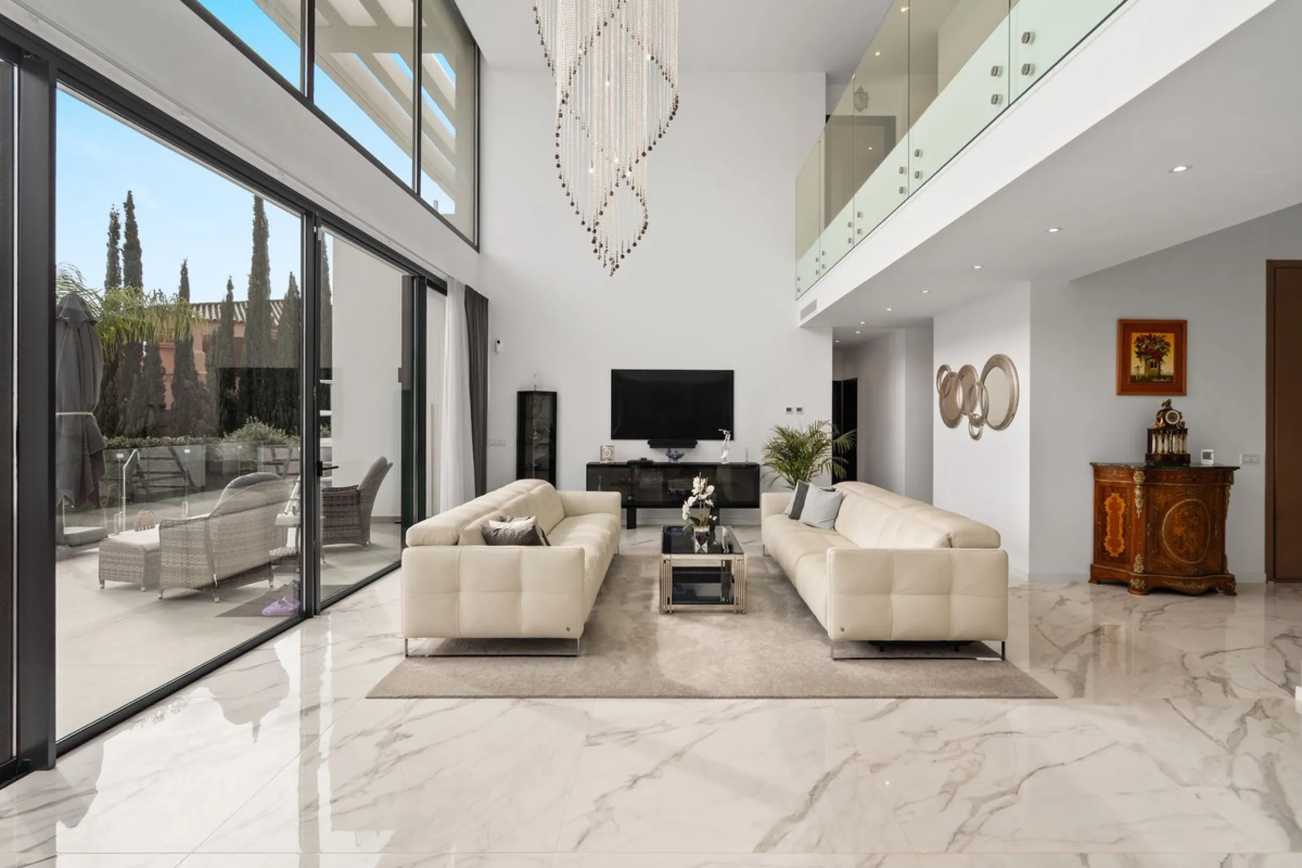 Contemporary luxury villa with sea and golf views for sale between Marbella and Estepona
