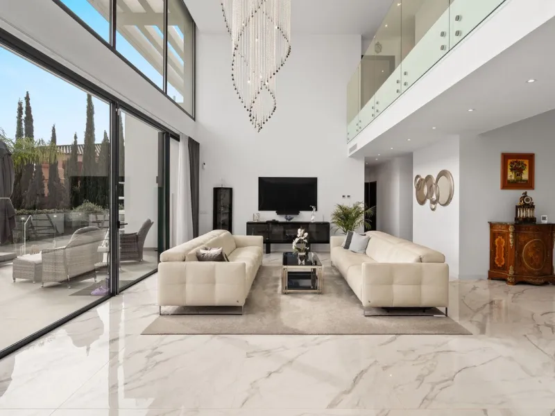 Contemporary luxury villa with sea and golf views for sale between Marbella and Estepona