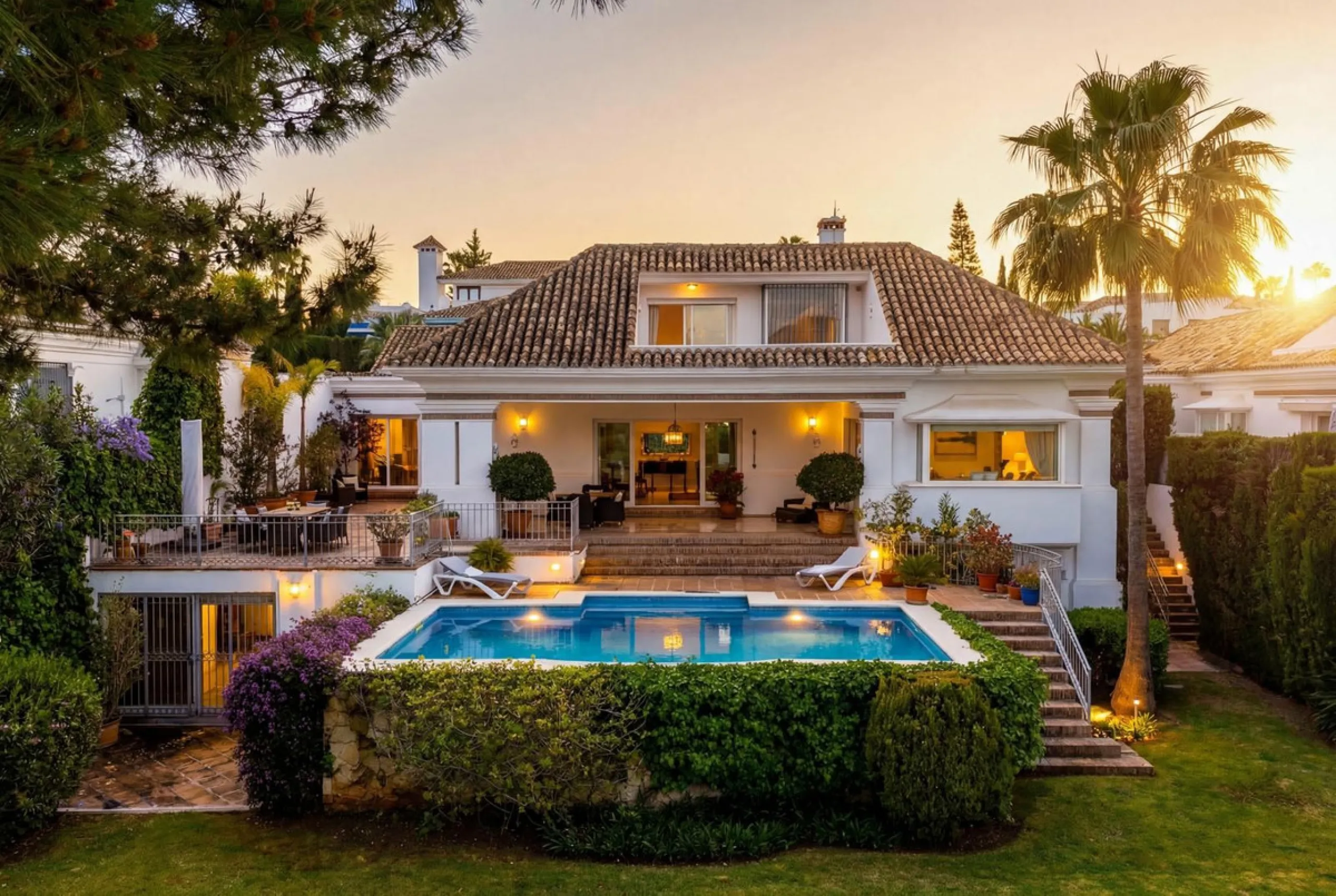 Elegant 7-Bedroom Frontline Golf Villa with Iconic Mountain Views – Nueva Andalucía