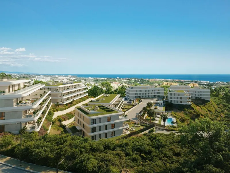 Modern New Build Apartments in Selwo Estepona Near the Beach and Golf& & Exclusive Location in Selwo Estepona& Discover this new residential development in the heart of Selwo, Estepona, next to La Resina Golf Club. Set in an elevated position ove