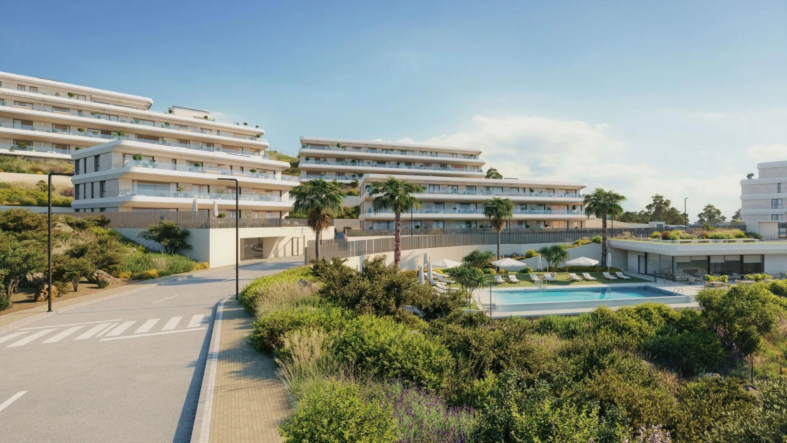 Modern New Build Apartments in Selwo Estepona Near the Beach and Golf& & Exclusive Location in Selwo Estepona& Discover this new residential development in the heart of Selwo, Estepona, next to La Resina Golf Club. Set in an elevated position ove