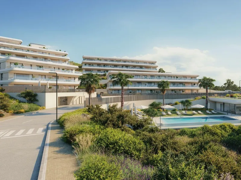 Modern New Build Apartments in Selwo Estepona Near the Beach and Golf& & Exclusive Location in Selwo Estepona& Discover this new residential development in the heart of Selwo, Estepona, next to La Resina Golf Club. Set in an elevated position ove