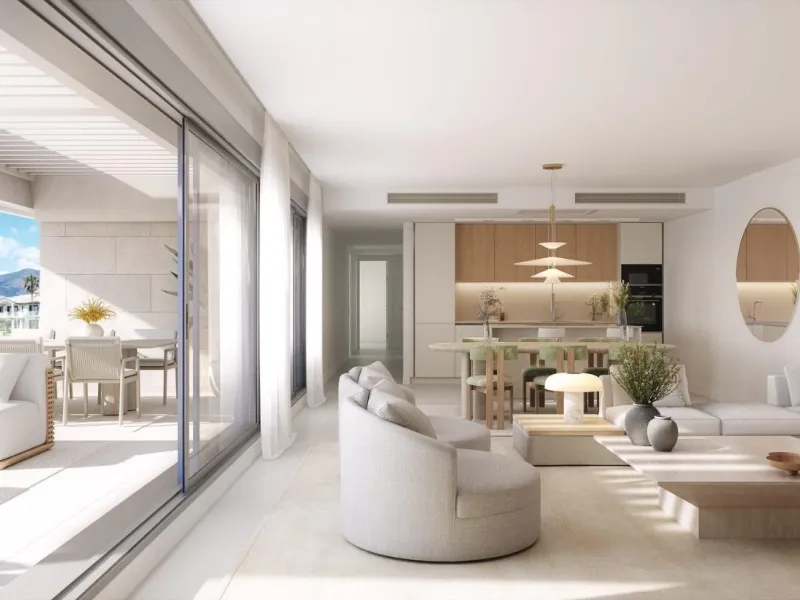 Modern New Build Apartments in Selwo Estepona Near the Beach and Golf& & Exclusive Location in Selwo Estepona& Discover this new residential development in the heart of Selwo, Estepona, next to La Resina Golf Club. Set in an elevated position ove